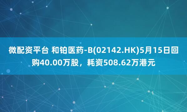 微配资平台 和铂医药-B(02142.HK)5月15日回购40.00万股，耗资508.62万港元